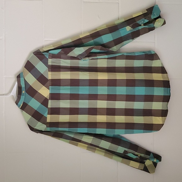 RVCA Long Sleeve Plaid Button Down Shirt Size Large - Picture 5 of 8